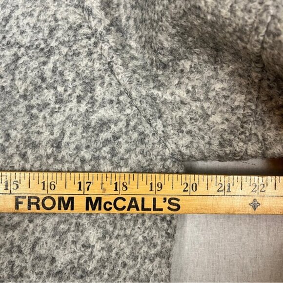 London Fog hooded sherpa wool blend long button front faux fur coat Sz S - Picture 10 of 11